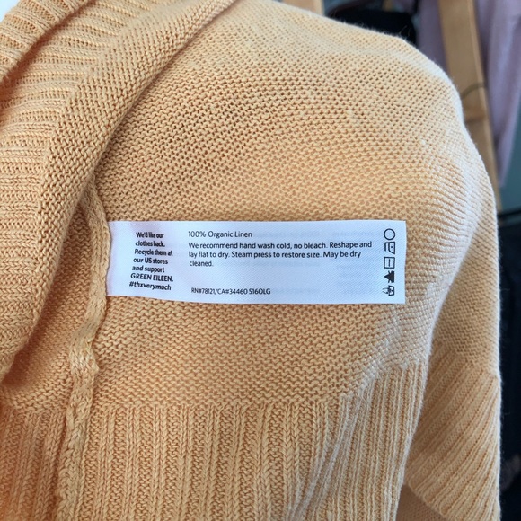 Eileen Fisher Yellow Linen Sweater Size Small - Picture 7 of 7